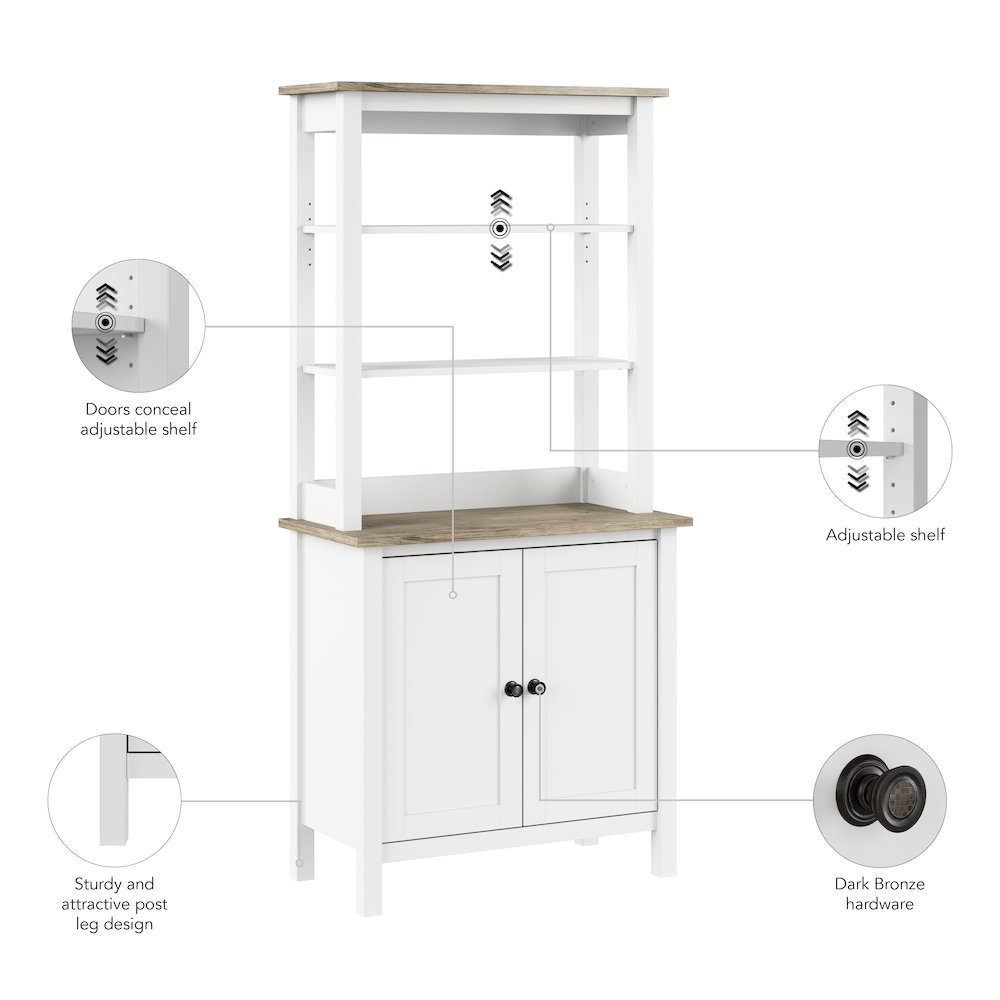 Mayfield 5 Shelf Bookcase with Doors. Picture 7