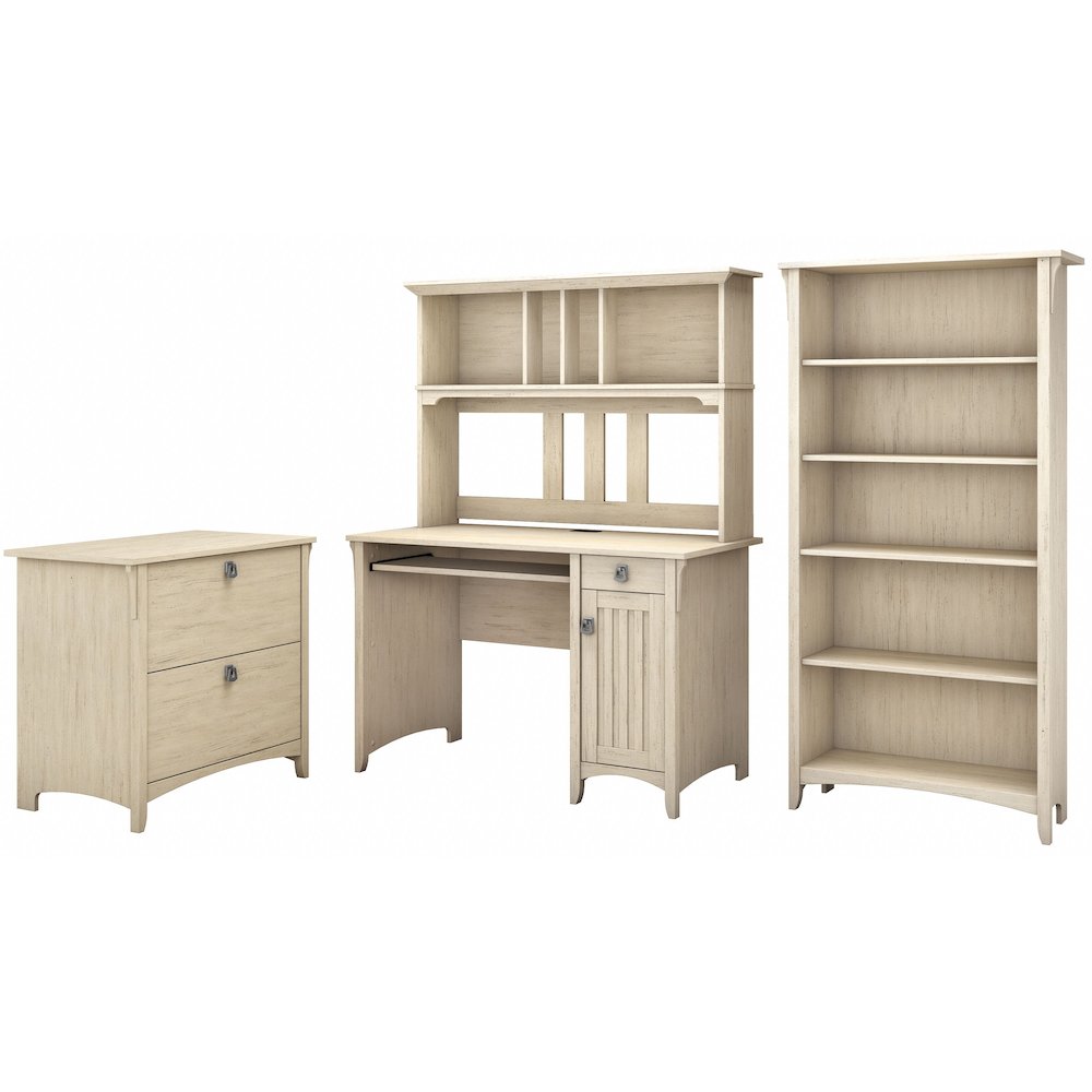 Salinas Mission Desk with Hutch, Lateral File Cabinet and 5 Shelf Bookcase. Picture 1