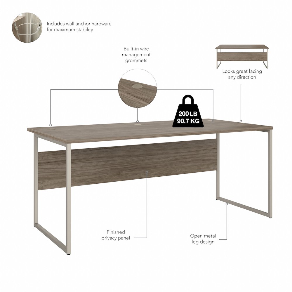Hybrid 72W x 36D Computer Table Desk with Metal Legs. Picture 5