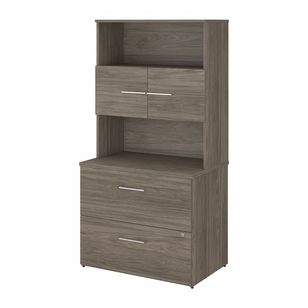 Office 500 36W 2 Drawer Lateral File Cabinet with Hutch. Picture 1