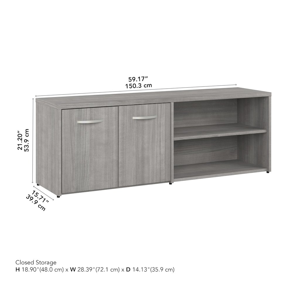 Studio C Low Storage Cabinet with Doors and Shelves. Picture 8