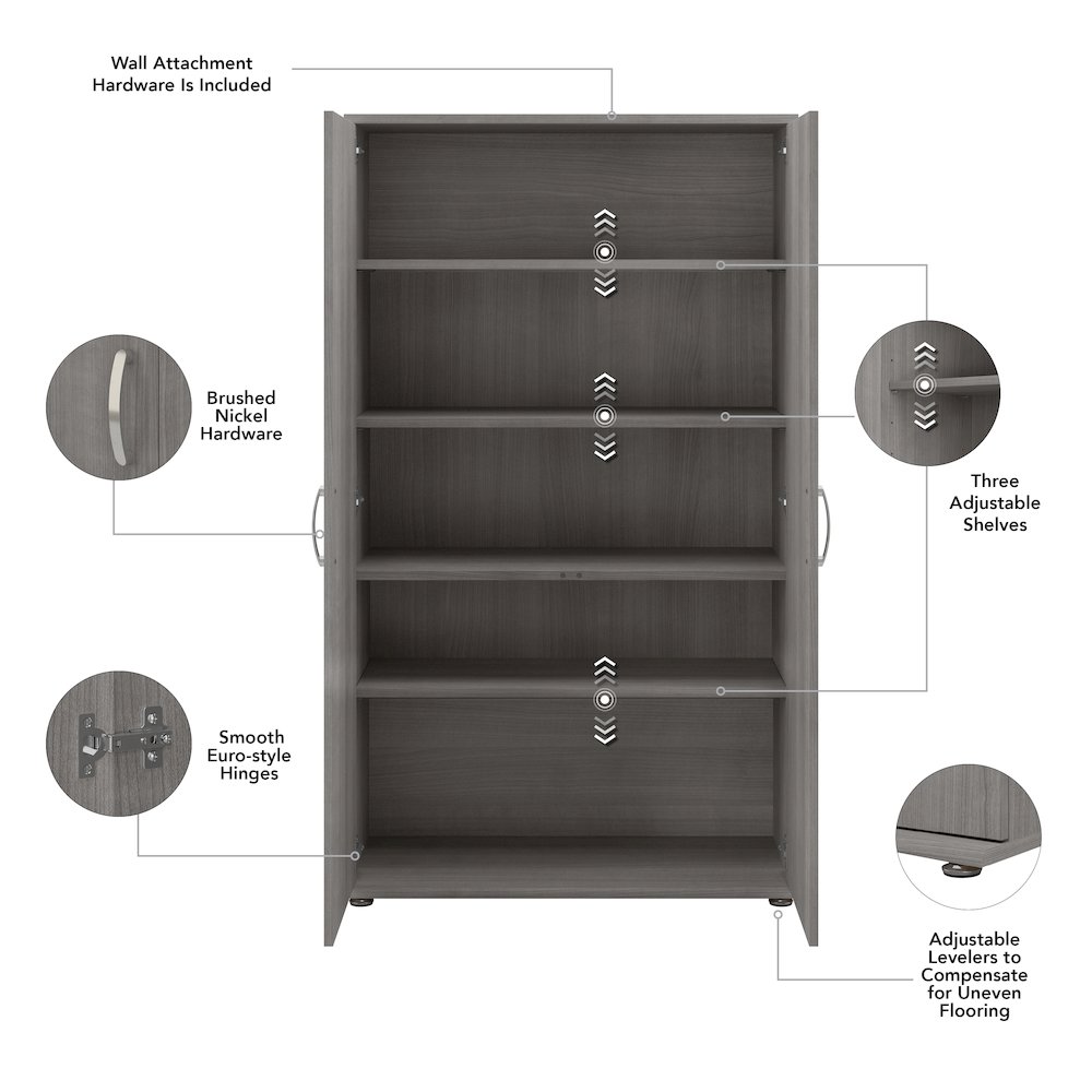 Universal Tall Garage Storage Cabinet with Doors and Shelves. Picture 7