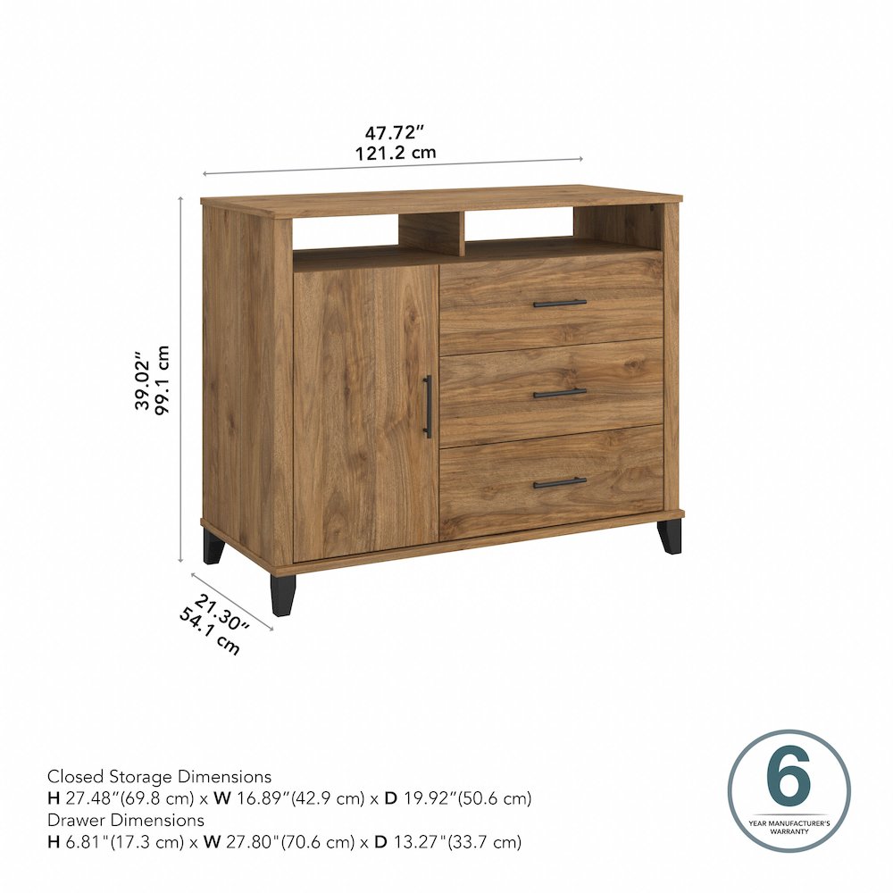 Somerset 3 Drawer Dresser and Bedroom TV Stand. Picture 11