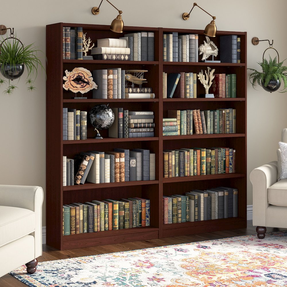 Universal Tall 5 Shelf Bookcase - Set of 2. Picture 2