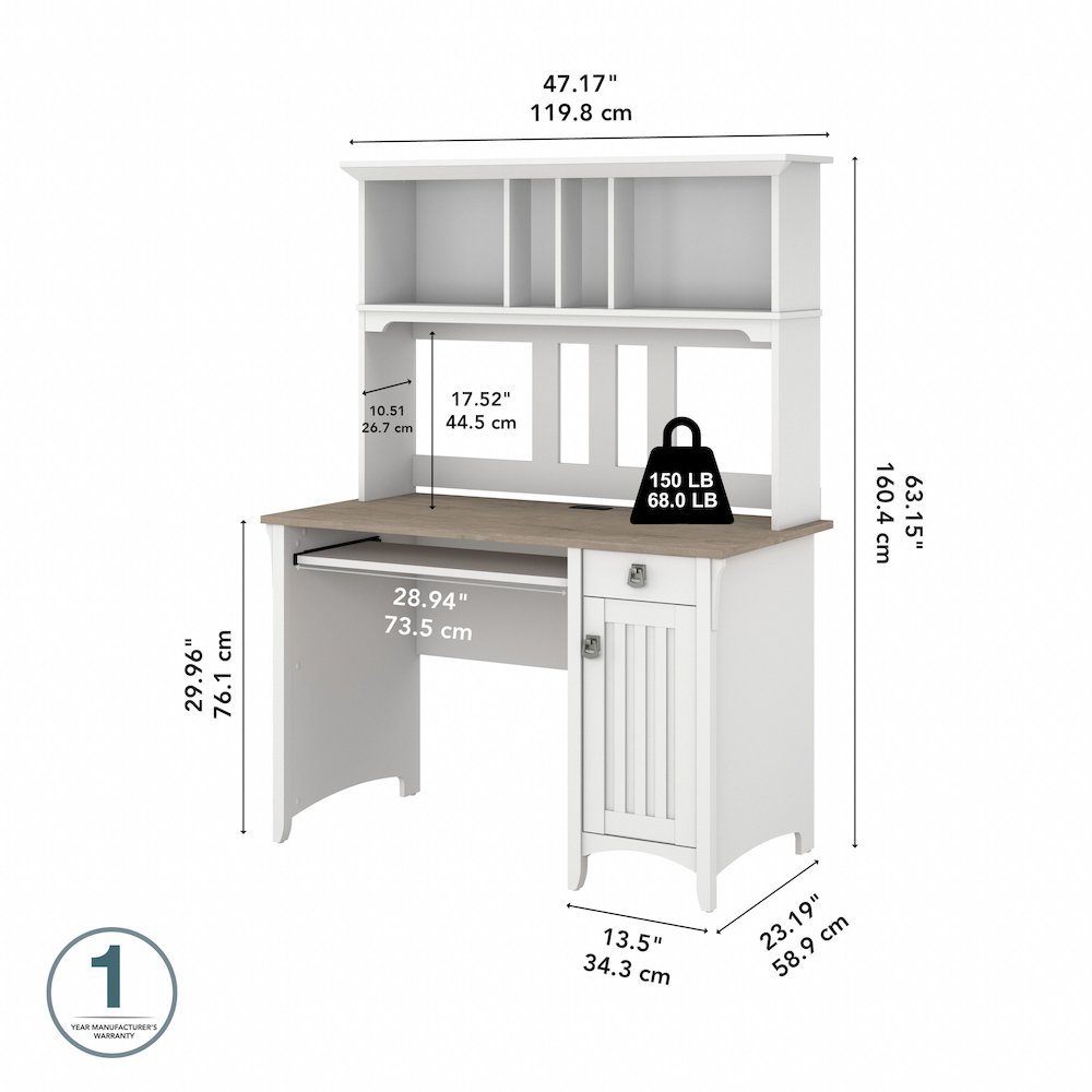 Salinas Small Computer Desk with Hutch. Picture 9