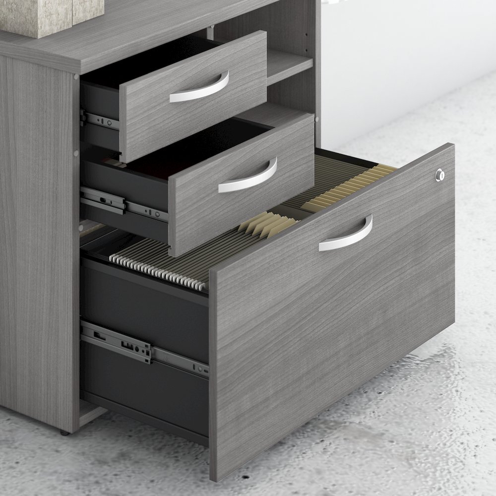 Hybrid Office Storage Cabinet with Drawers and Shelves. Picture 3