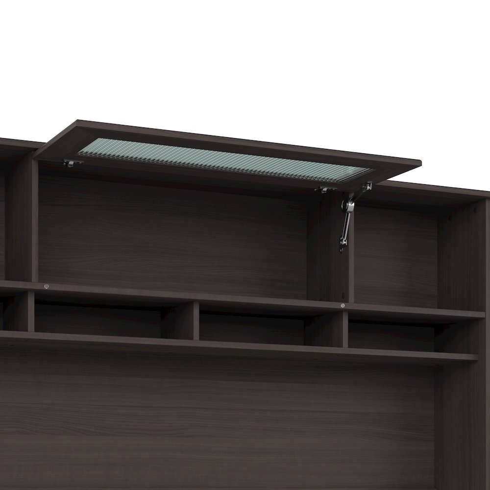 Cabot 60W L Shaped Computer Desk with Hutch and Small Storage Cabinet. Picture 4