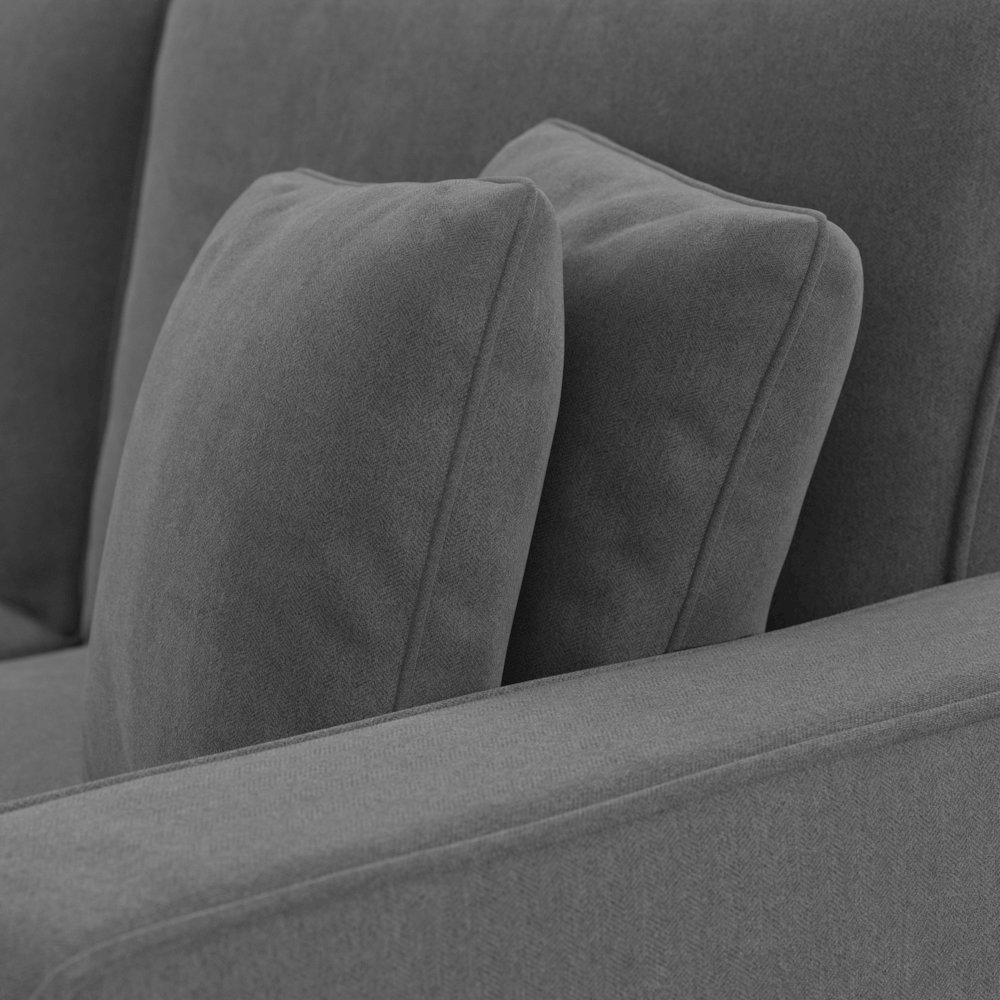 Stockton 61W Loveseat in Charcoal Gray Herringbone. Picture 5