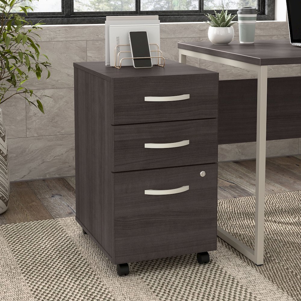 Hybrid 3 Drawer Mobile File Cabinet - Assembled. Picture 2