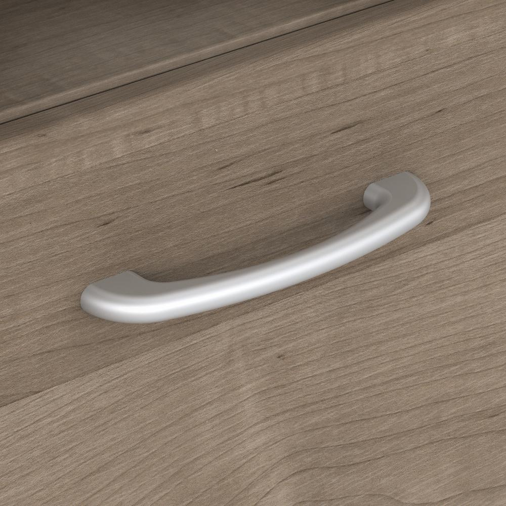 60W L Shaped Computer Desk with Mid Back Leather Box Chair Ash Gray. Picture 4