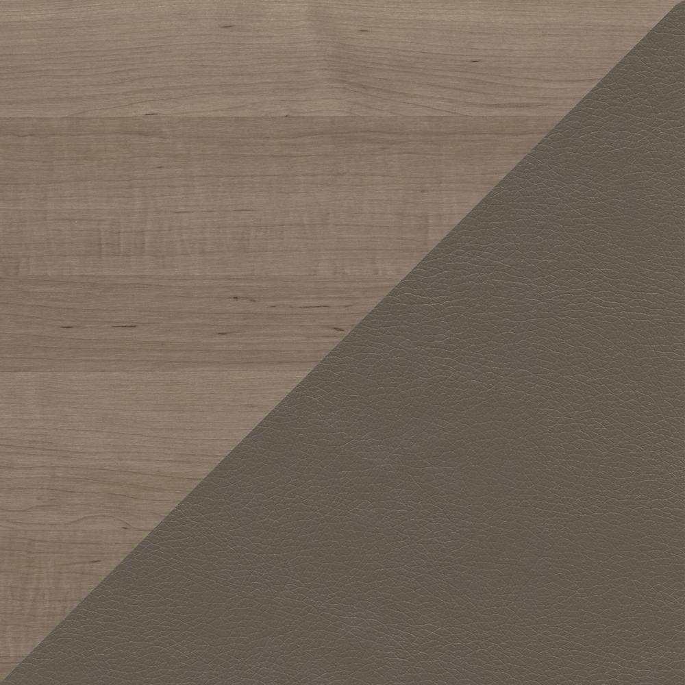 60W L Shaped Computer Desk with Mid Back Leather Box Chair Ash Gray. Picture 7