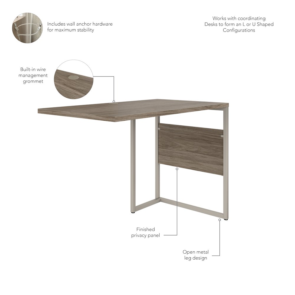 Hybrid 42W x 24D Desk Return/Bridge. Picture 4