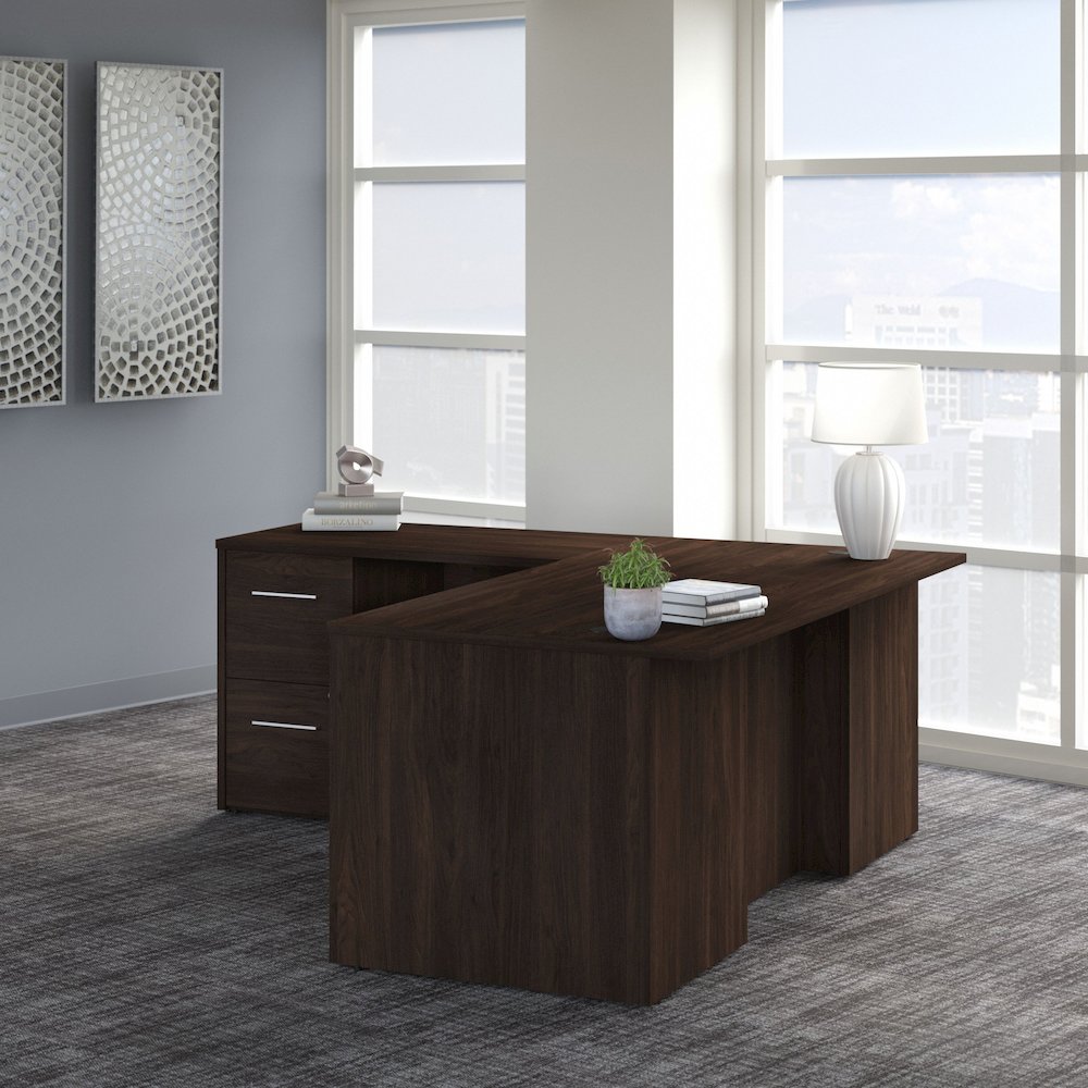Office 500 72W L Shaped Executive Desk with Drawers. Picture 2