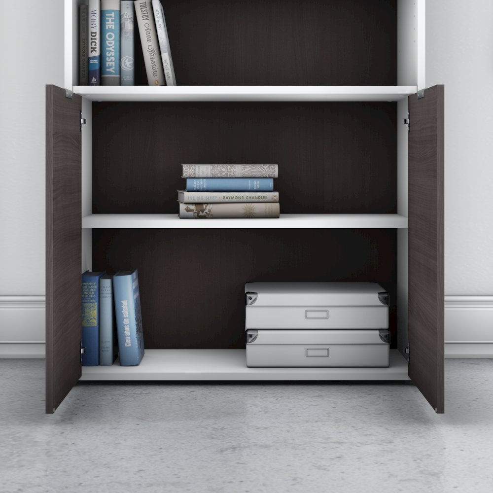 Jamestown 5 Shelf Bookcase with Doors. Picture 3