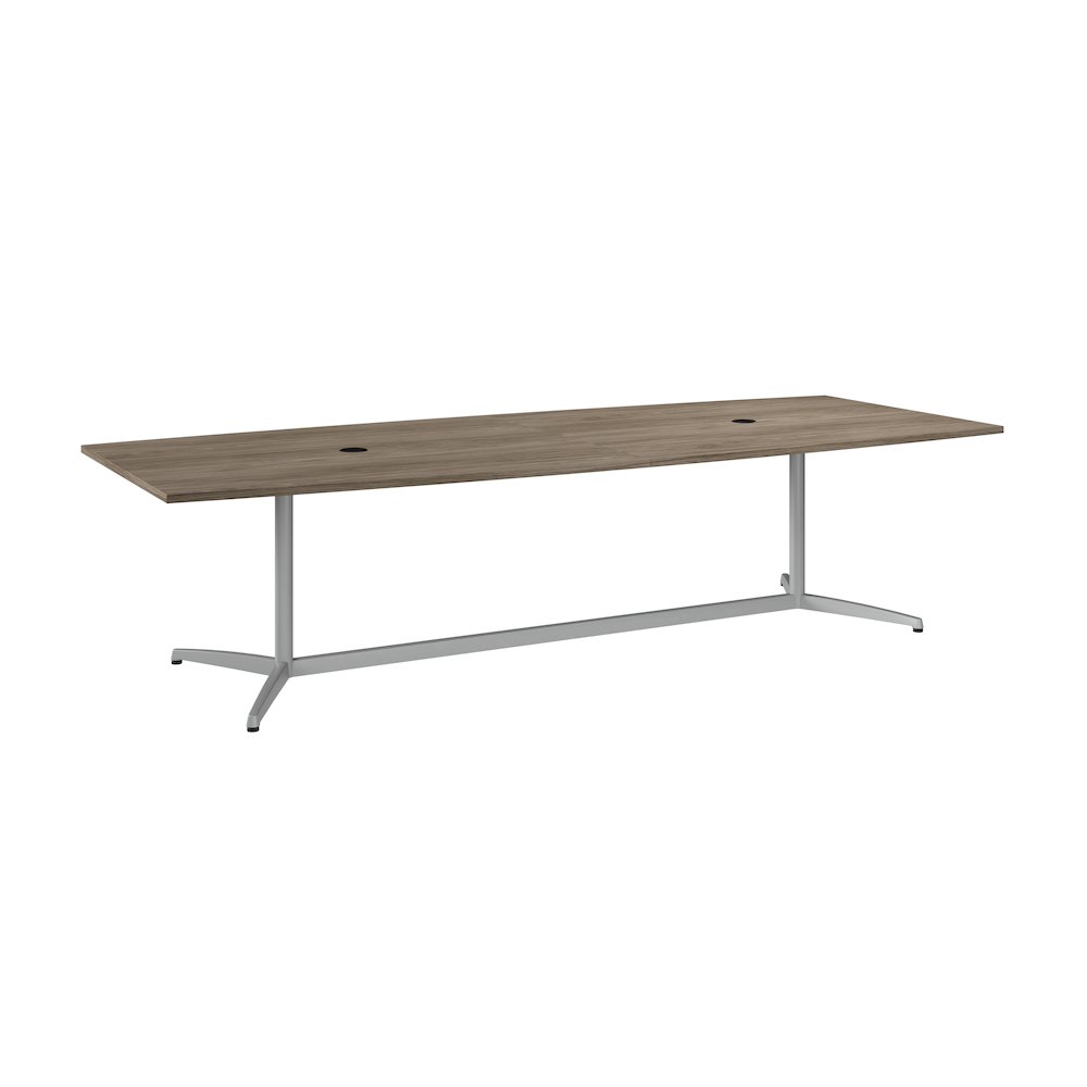 120W x 48D Boat Shaped Conference Table with Metal Base. Picture 1