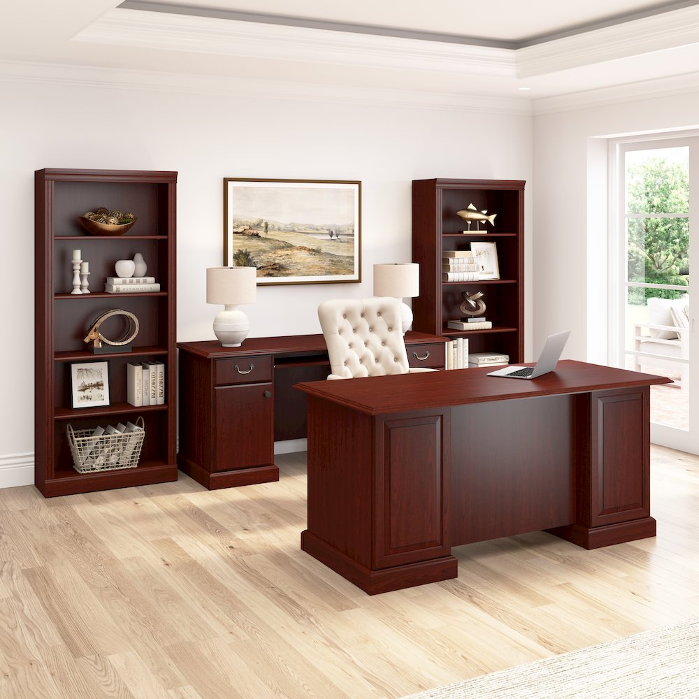 Arlington L Shaped Desk with Drawers and Keyboard Tray. Picture 3