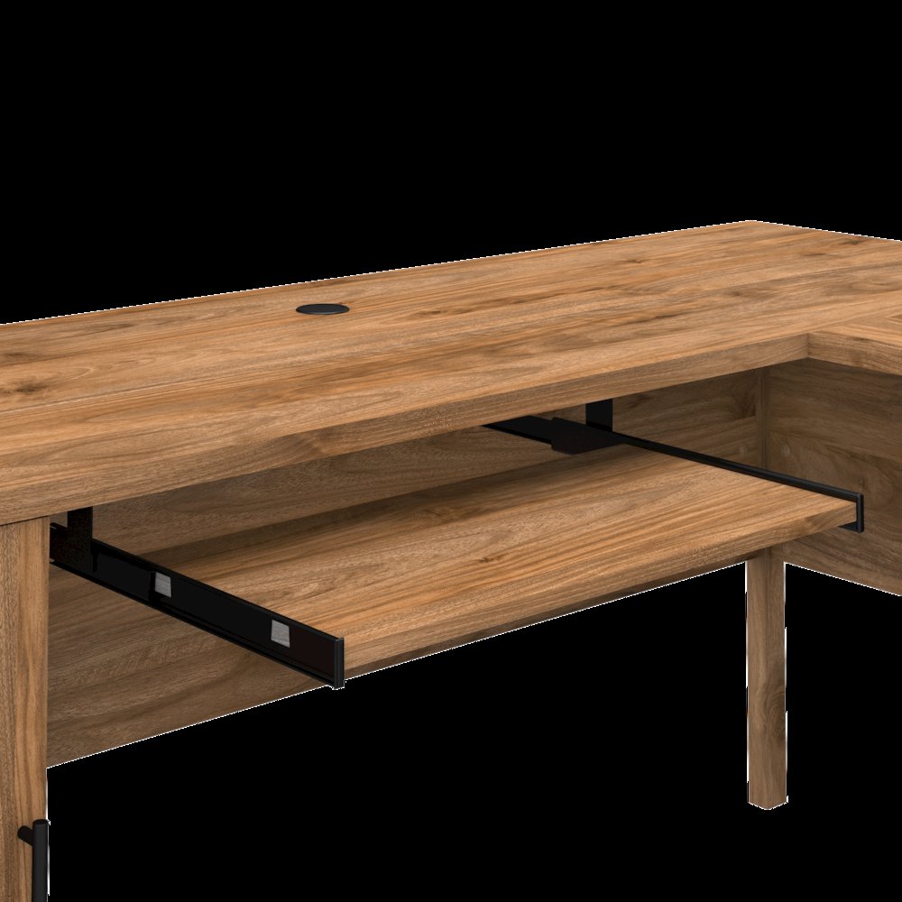 Somerset 60W L Shaped Desk with Hutch and 5 Shelf Bookcase. Picture 4