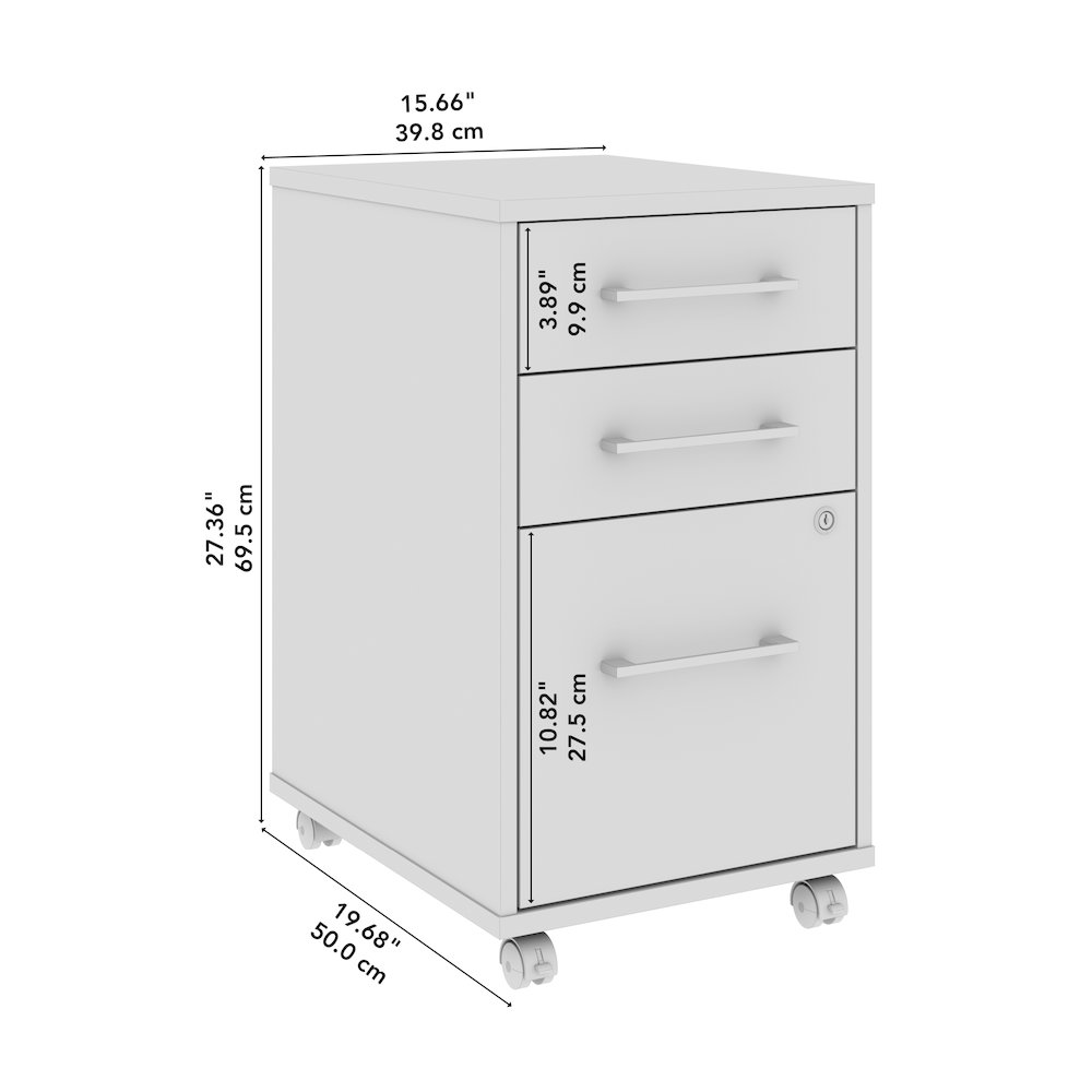 Hustle 3 Drawer Rolling File Cabinet with Lock in Natural Elm. Picture 10