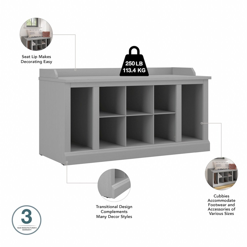 Woodland 40W Shoe Storage Bench with Shelves. Picture 5