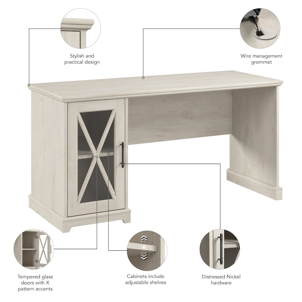 Lennox 60W Farmhouse Desk with Storage Cabinet. Picture 9