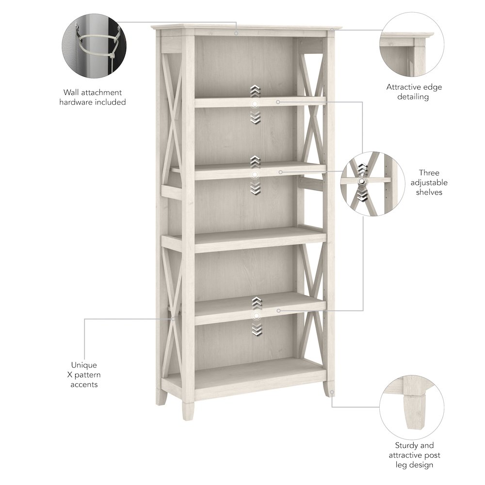 Key West 5 Shelf Bookcase Set. Picture 5