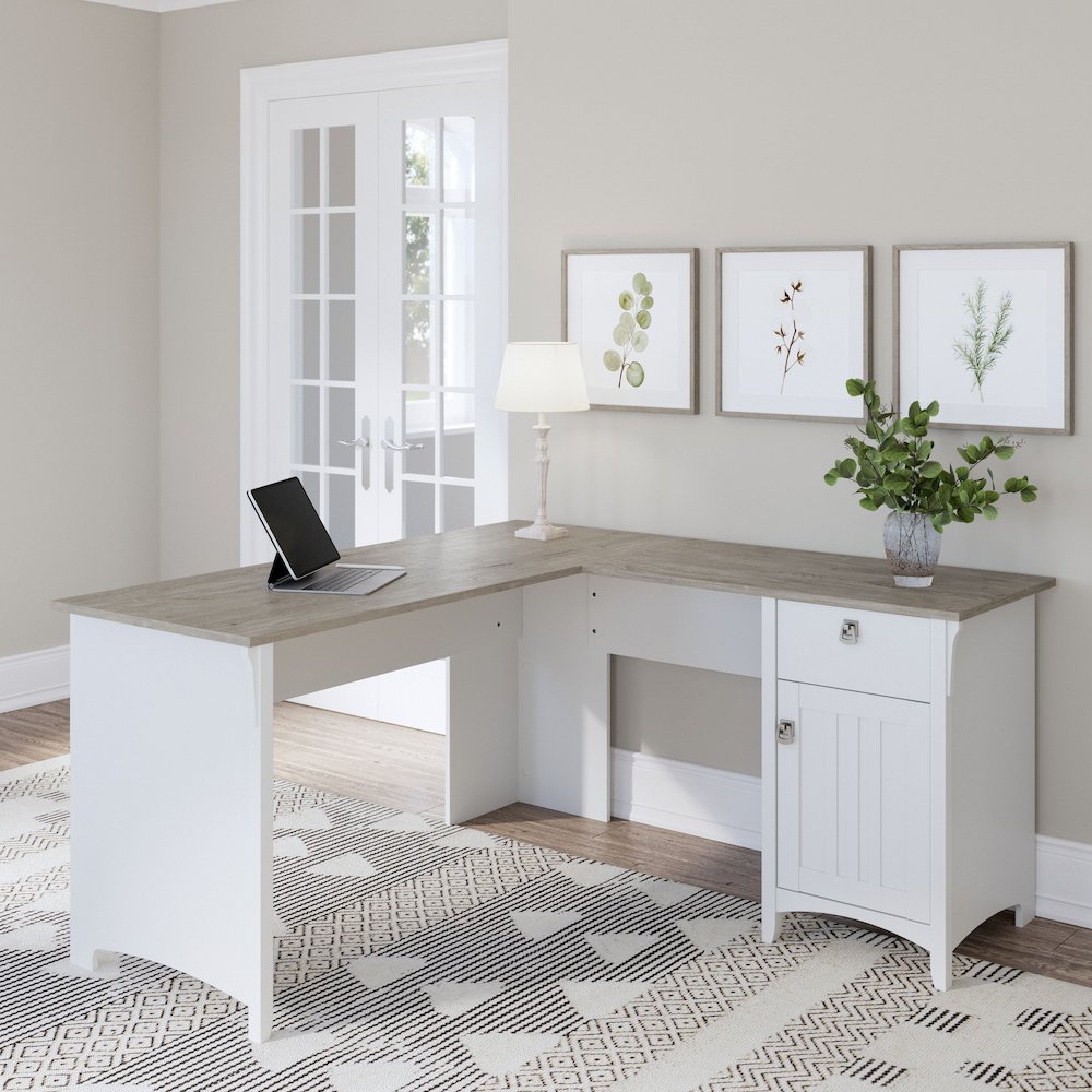 Salinas 60W L Shaped Desk with Storage. Picture 2