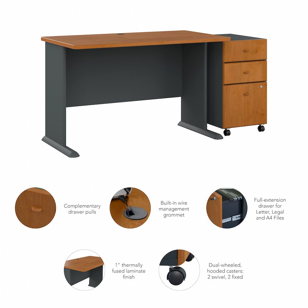 Series A 48W Desk with Mobile File Cabinet. Picture 8