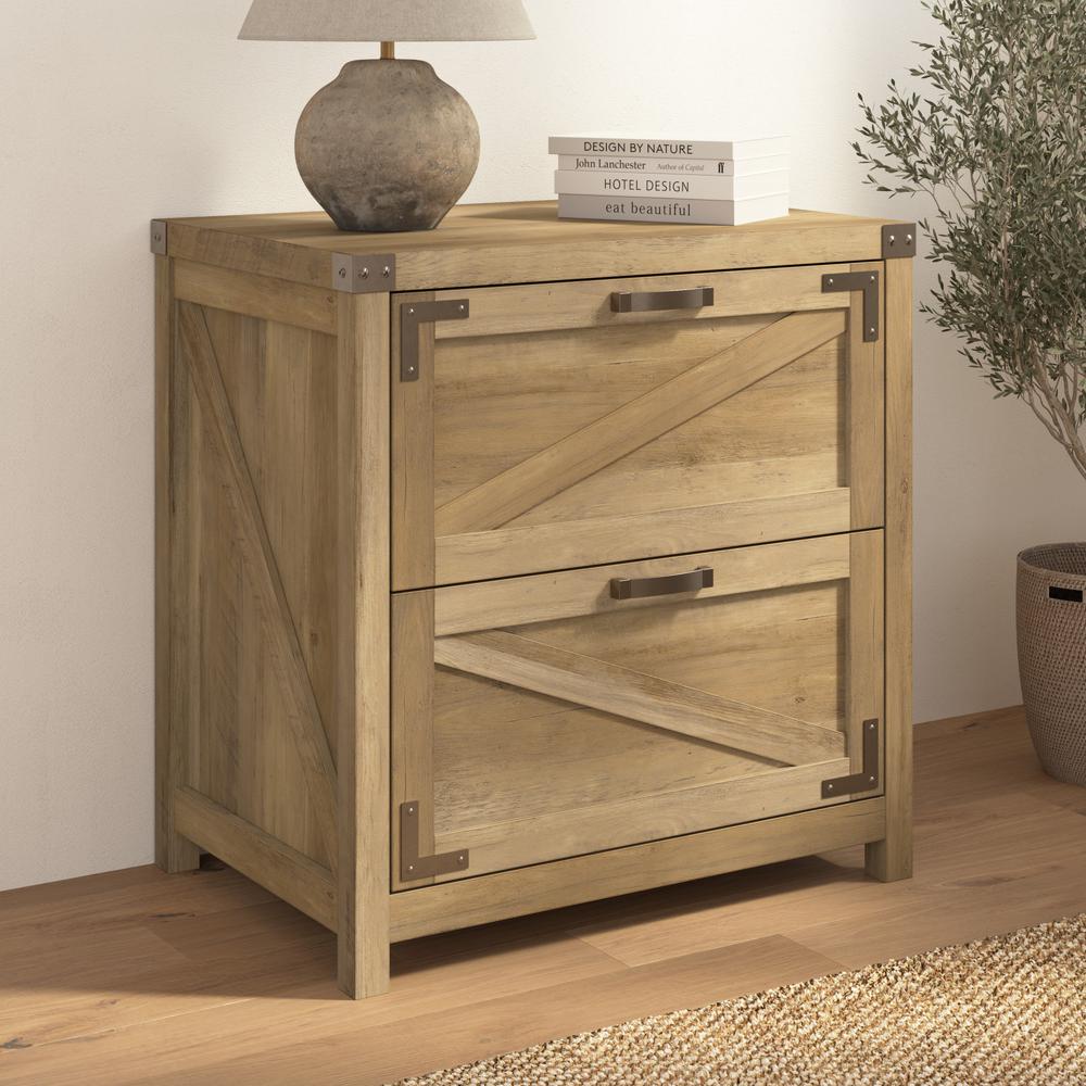 Knoxville 2 Drawer Lateral File Cabinet in Reclaimed Pine. Picture 3