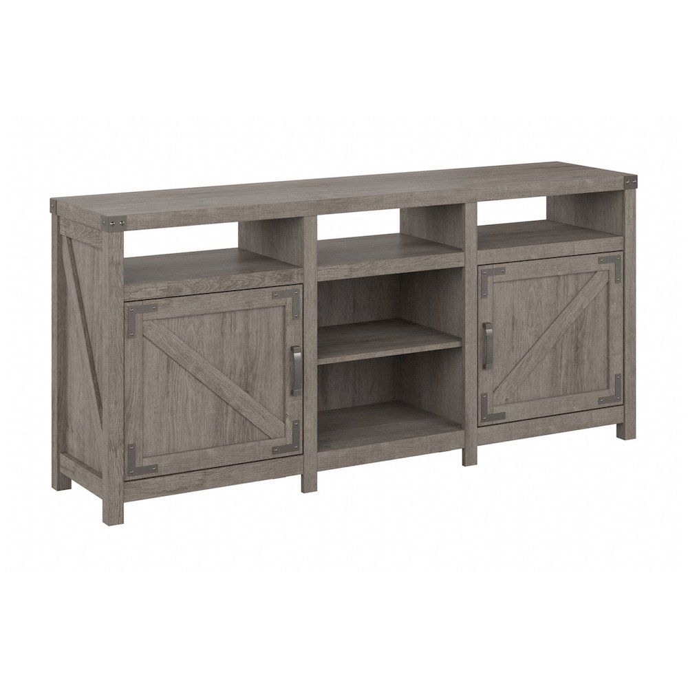 Knoxville 65W Farmhouse TV Stand for 75 Inch TV in Restored Gray. Picture 1