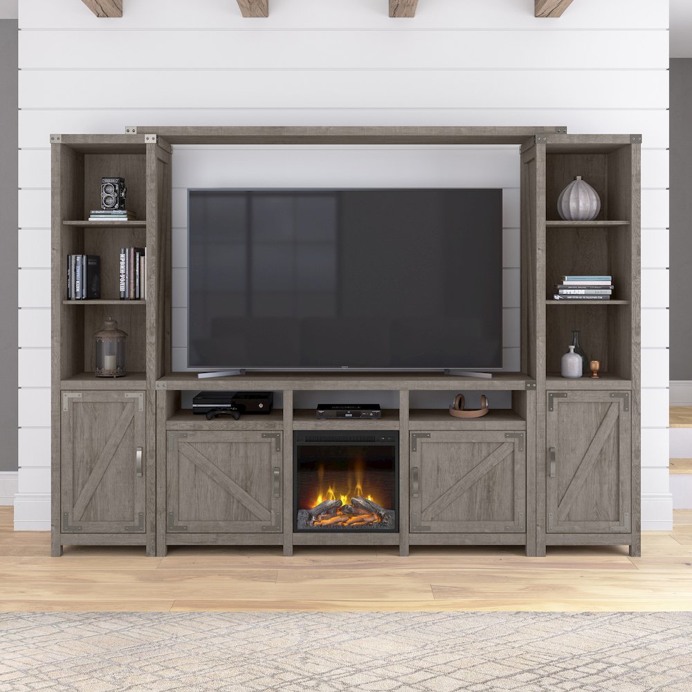 Knoxville 65W Farmhouse TV Stand for 75 Inch TV in Restored Gray. Picture 5