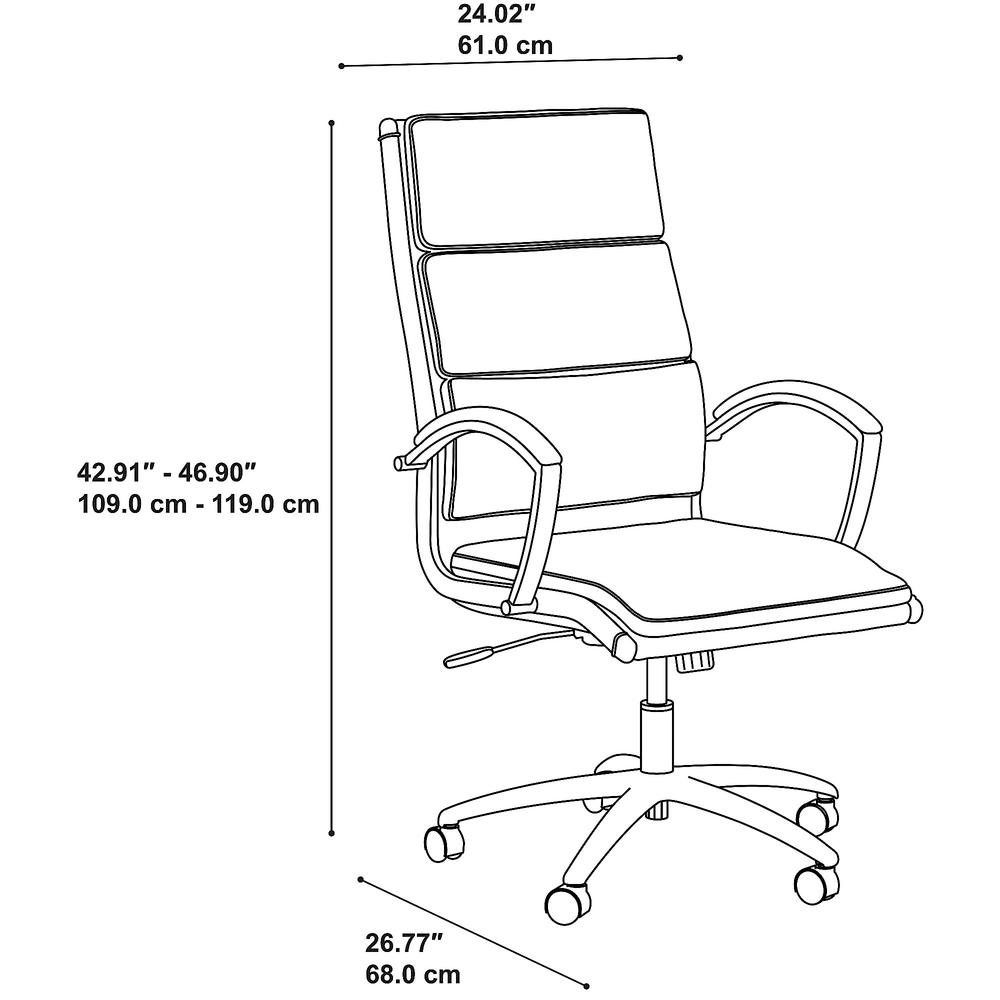 Bush Business Furniture Modelo High Back Leather Executive Office Chair, Dark Brown. Picture 6