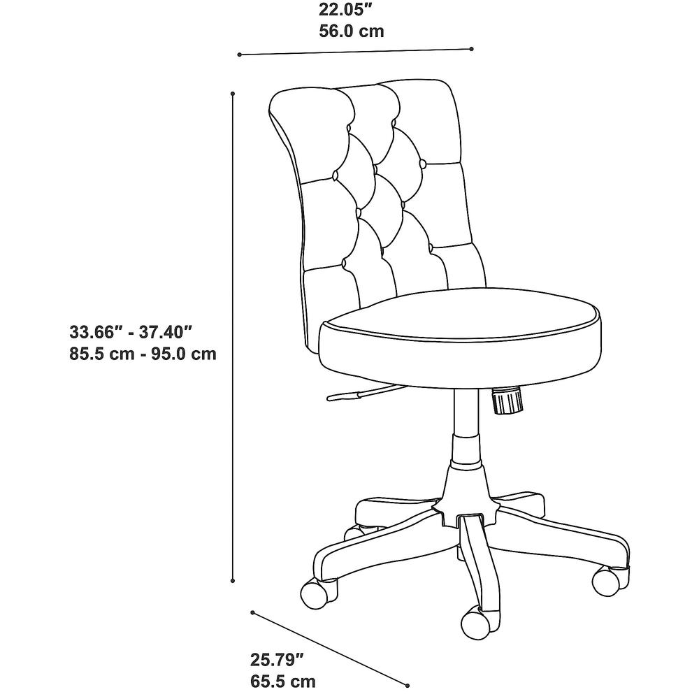 Bush Business Furniture Arden Lane Mid Back Tufted Office Chair, Saddle Leather. Picture 6