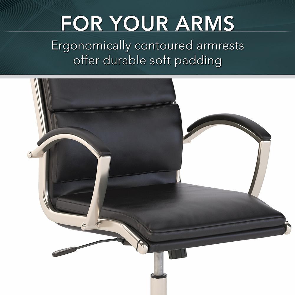 Bush Business Furniture High Back Leather Executive Office Chair for Conference Tables in Black Leather. Picture 2