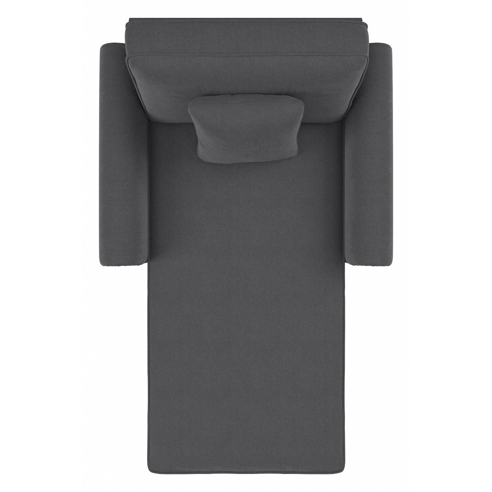 Coventry Chaise Lounge with Arms in Charcoal Gray Herringbone. Picture 6