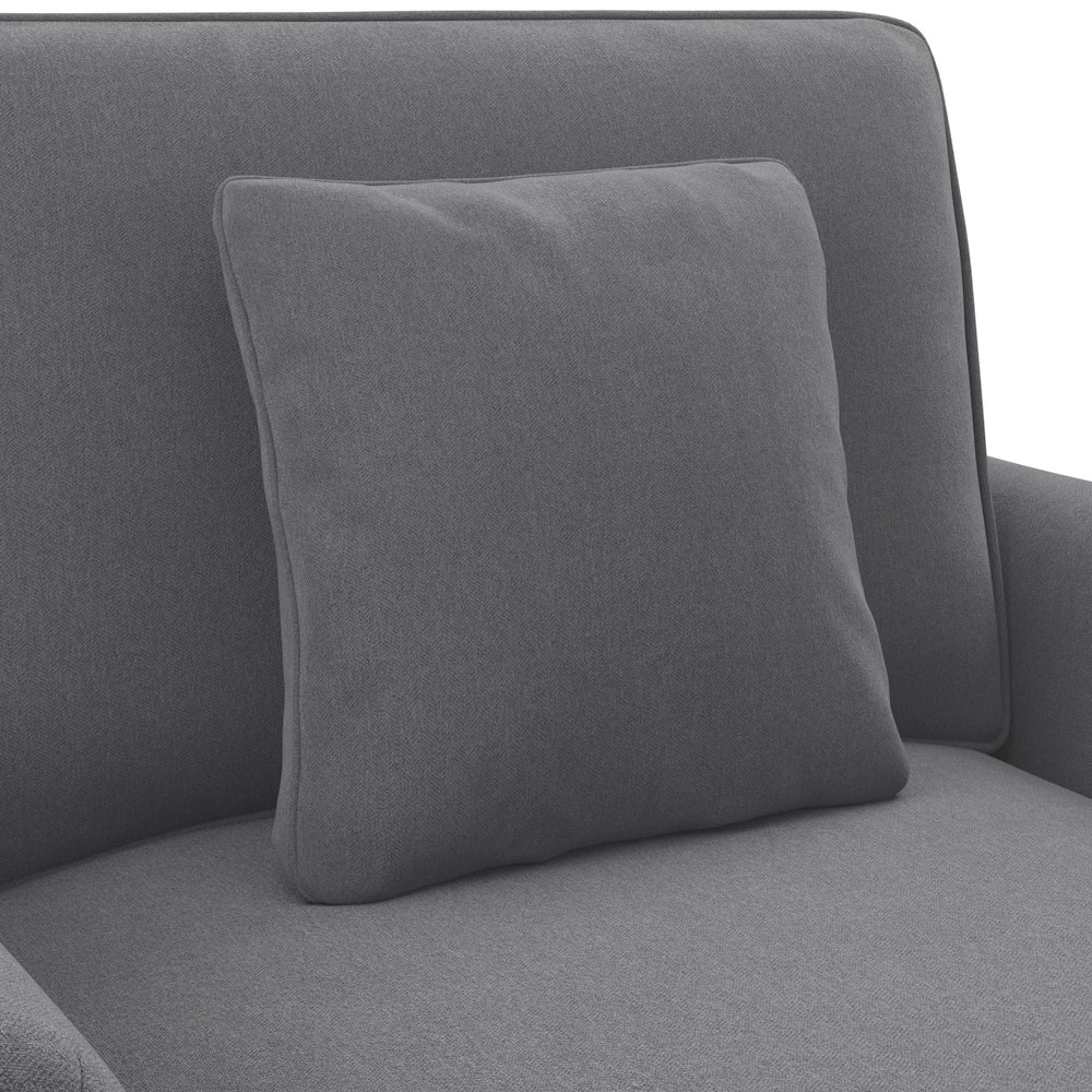Coventry Chaise Lounge with Arms in Charcoal Gray Herringbone. Picture 8