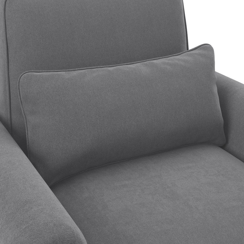 Coventry Accent Chair with Ottoman Set in Charcoal Gray Herringbone. Picture 8