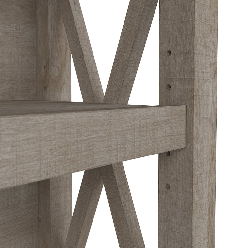 48W Writing Desk with 2 Drawer Lateral File Cabinet and 5 Shelf Bookcase. Picture 7