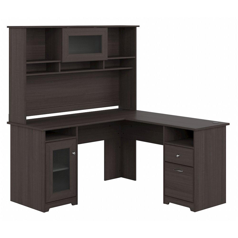 Cabot 60W L Shaped Computer Desk with Hutch and Storage. Picture 1