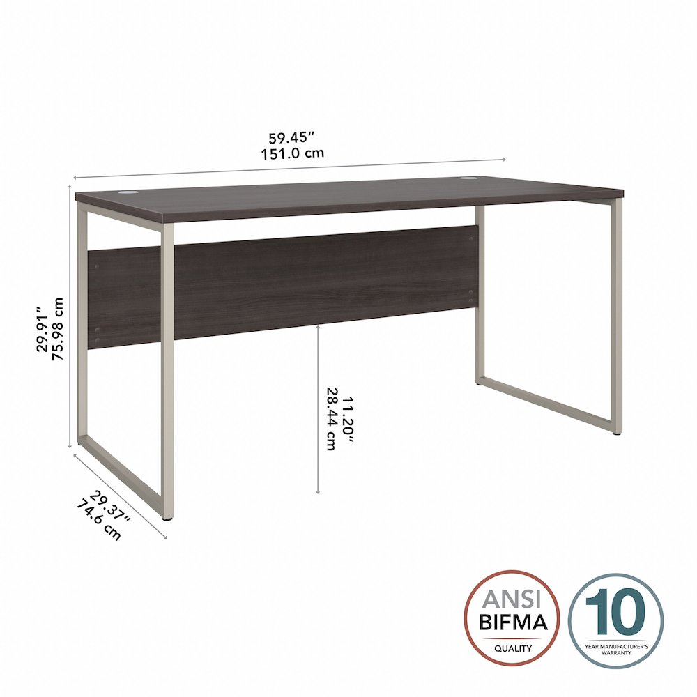 Hybrid 60W x 30D Computer Table Desk with Metal Legs. Picture 7