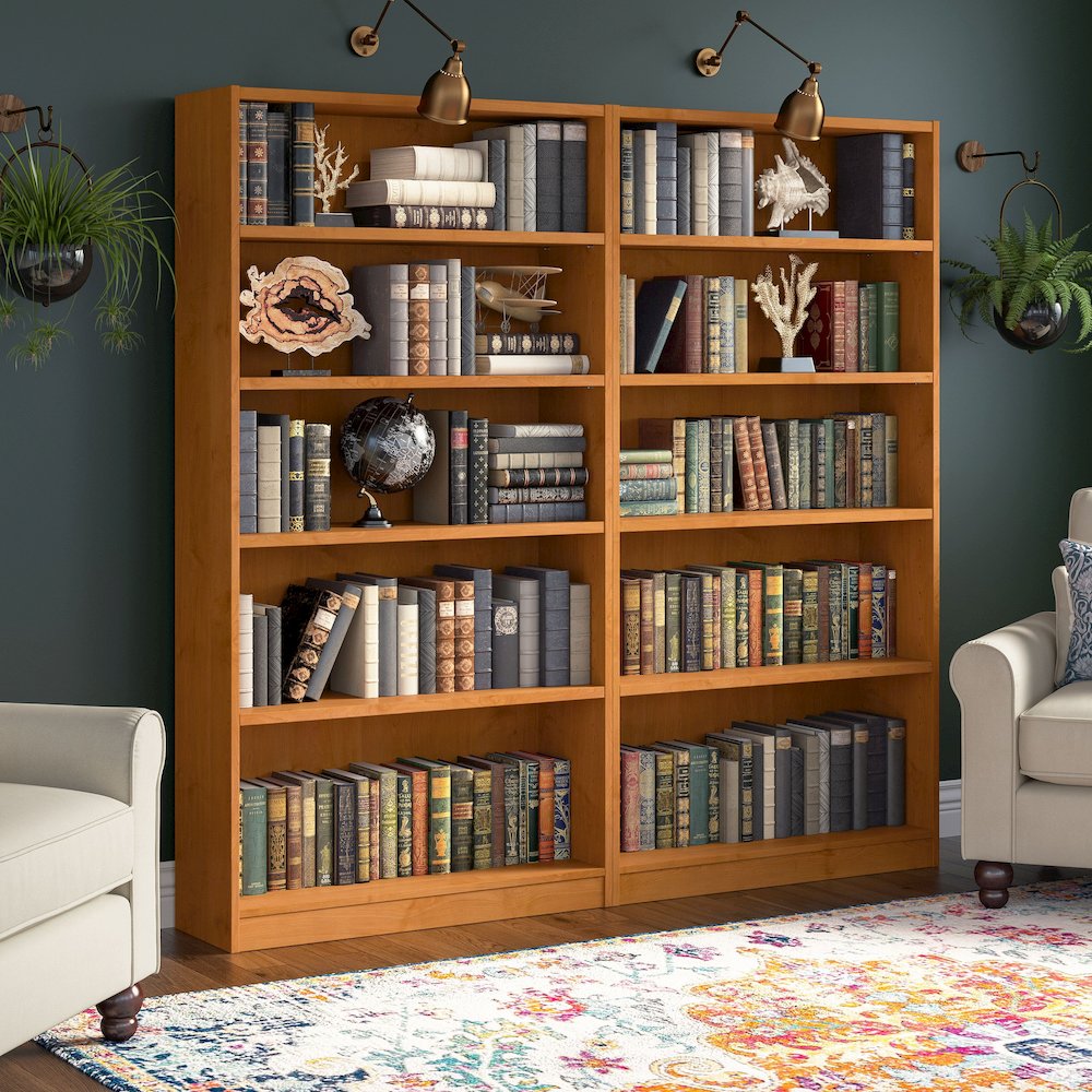 Universal Tall 5 Shelf Bookcase - Set of 2. Picture 2