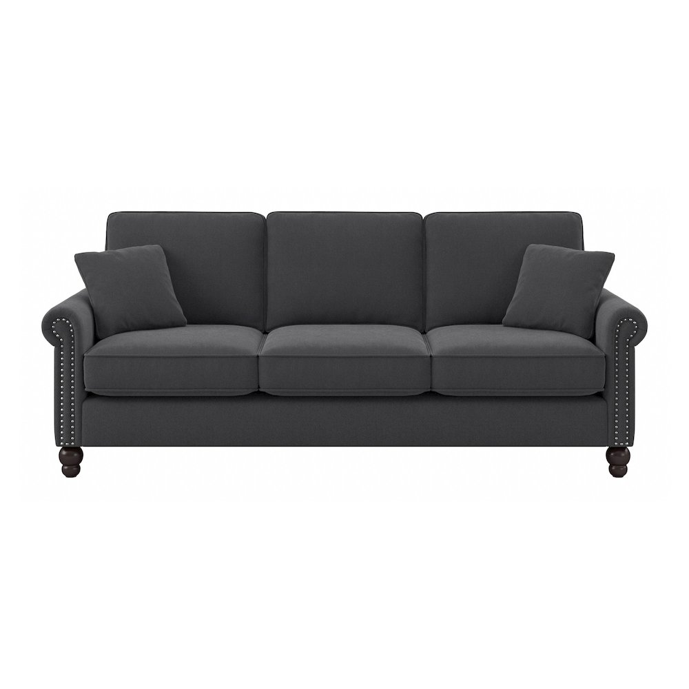 Coventry 85W Sofa in Charcoal Gray Herringbone. Picture 2