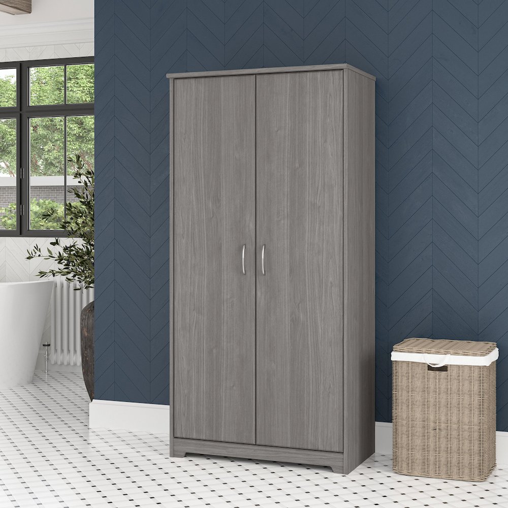 Cabot Tall Bathroom Storage Cabinet with Doors. Picture 2