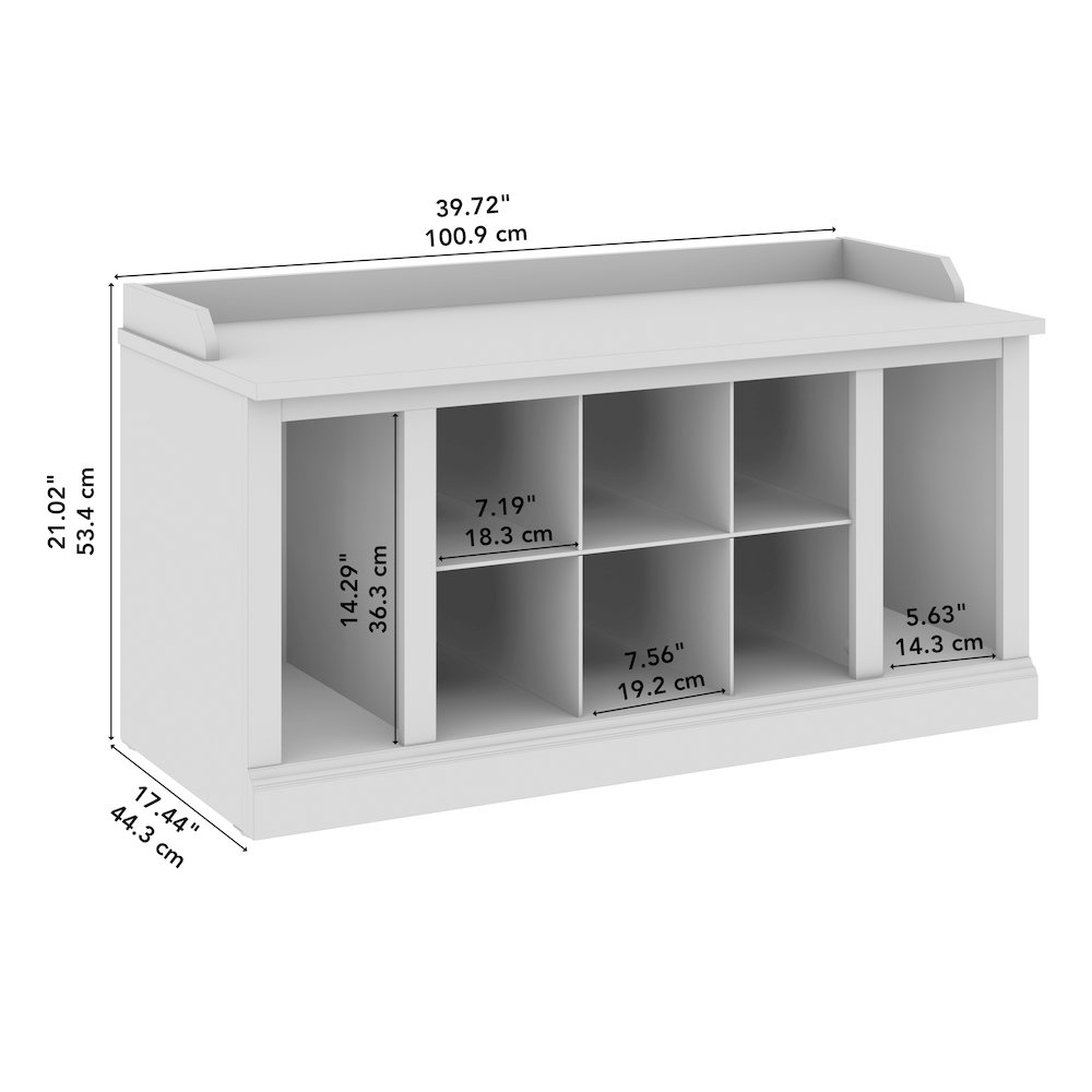 Woodland 40W Shoe Storage Bench with Shelves. Picture 7