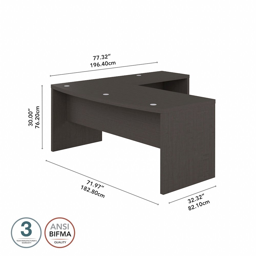 Echo 72W Bow Front L Shaped Desk. Picture 7