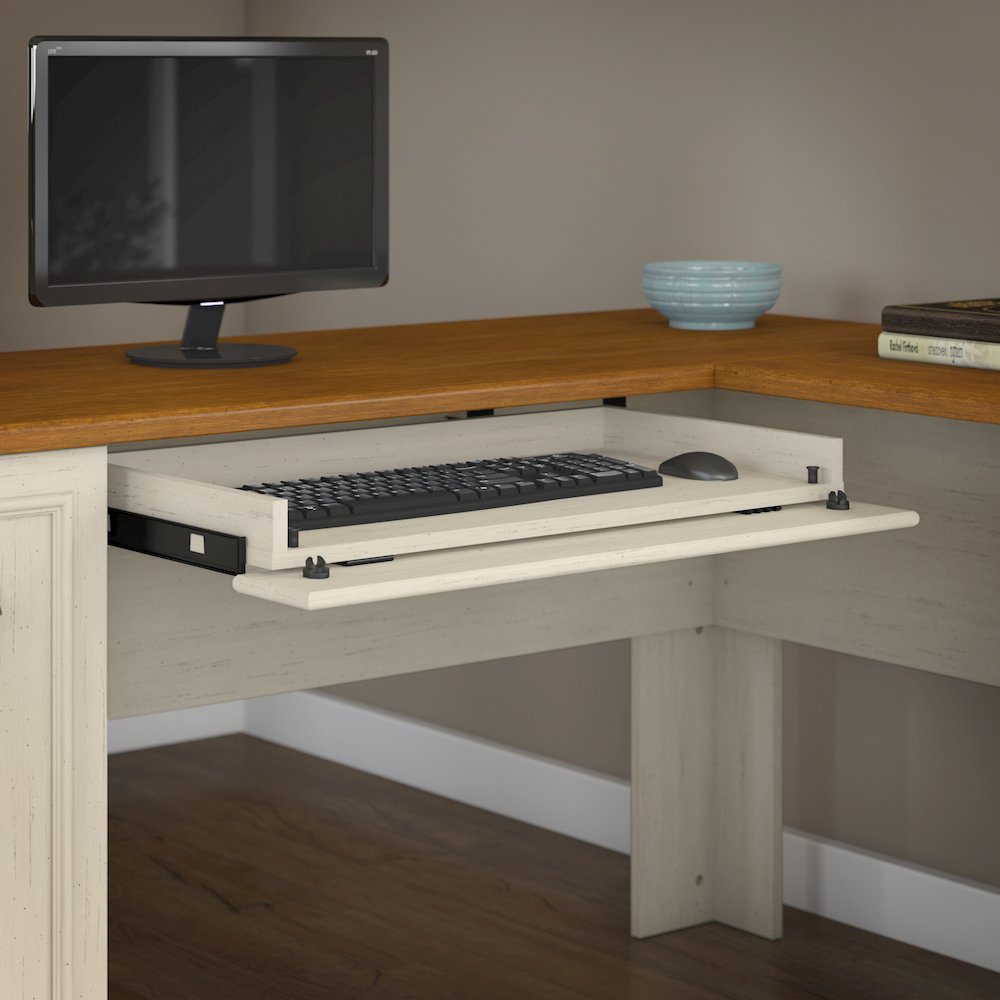 Fairview 60W L Shaped Desk with Hutch, File Cabinet, Bookcase and Storage. Picture 4