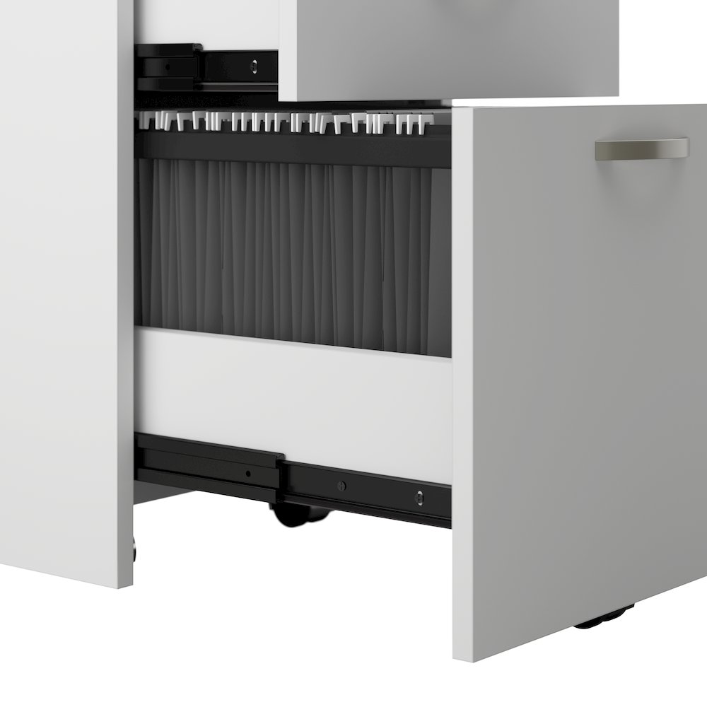 Easy Office 60W 4 Person L Shaped Cubicle Desk with Drawers and 45H Panels. Picture 3
