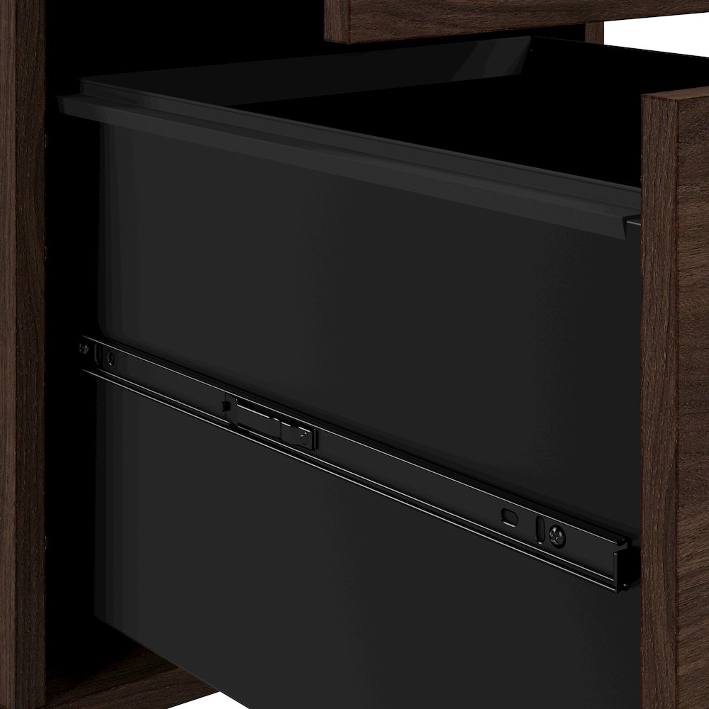 Vista 72W Desk with Splayed Metal Legs, Lateral File Cabinet, and Bookcase. Picture 8