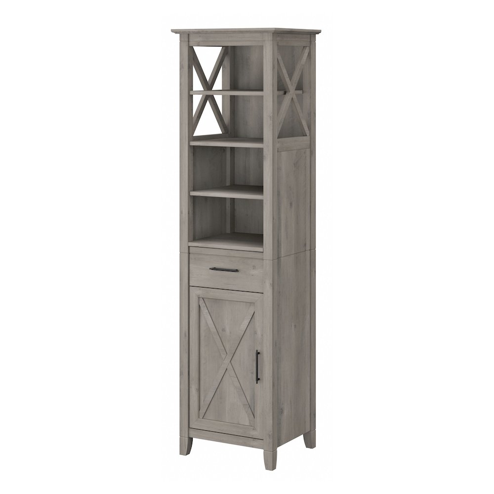Key West Tall Narrow Bookcase Cabinet. Picture 1