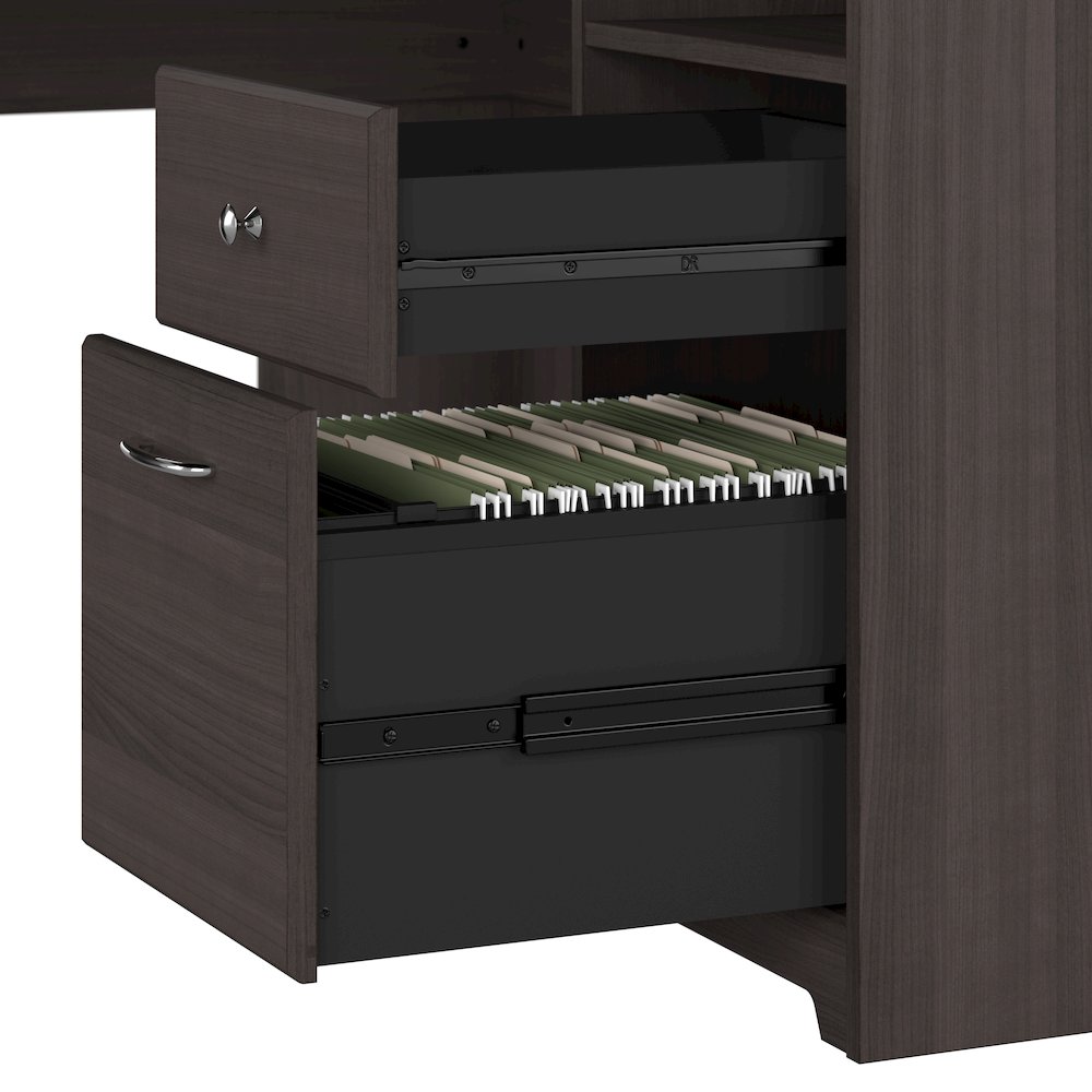 Cabot 60W L Shaped Computer Desk with Hutch and Storage. Picture 3
