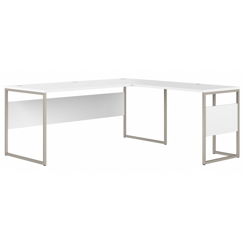 Hybrid 72W x 30D L Shaped Table Desk with Metal Legs. Picture 1